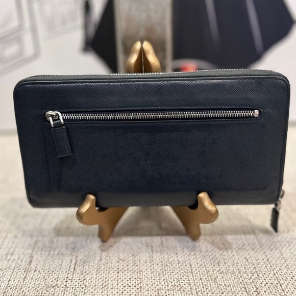 Prada Blue Saffiano Zippy Organizer - Picture 6 of 12